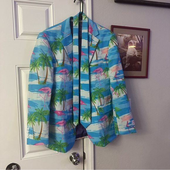 OppoSuit 3 piece Flamingo Print Suit - Picture 6 of 9